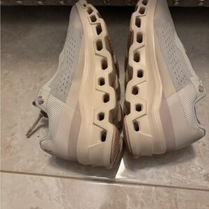 On clouds ,Beige and Pink Athletic Shoes